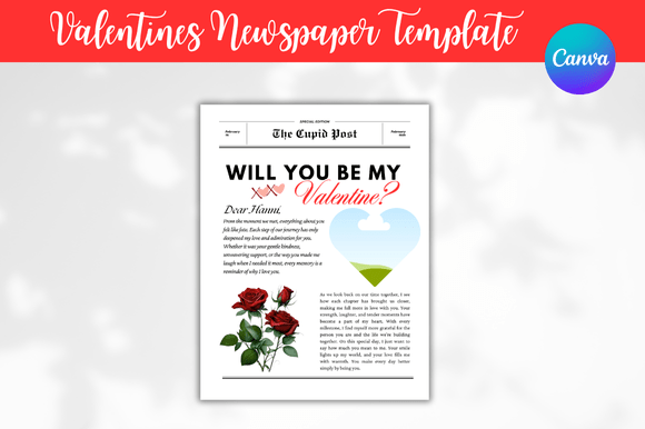 Download Valentines Newspaper Canva Templates - Newspaper Collection