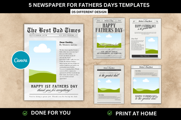 Download 5 Fathers Day Newspaper Templates - Newspaper Collection
