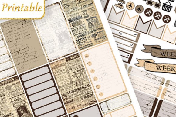 Download Weekly Planner Sticker Vintage Newspaper - Newspaper Collection