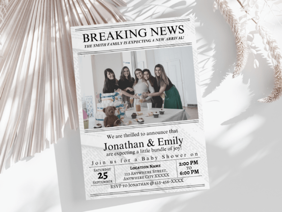 Download Newspaper Pregnancy Announcement Invite - Newspaper Collection