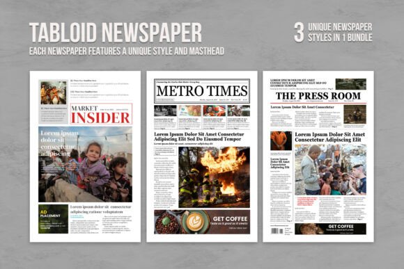 Download Bundle Tabloid Newspaper Template - Newspaper Collection