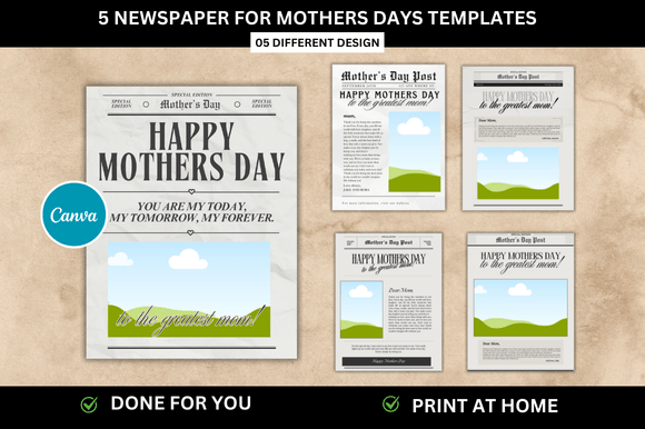 Download 5 Mothers Day Newspaper Templates - Newspaper Collection