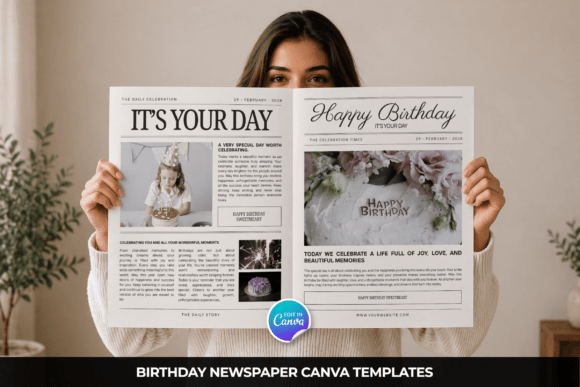 Download Birthday Newspaper Canva Template - Newspaper Collection