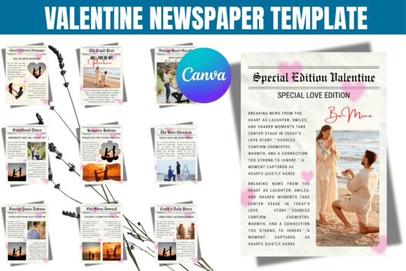 Download Valentine Newspaper Canva Template - Newspaper Collection