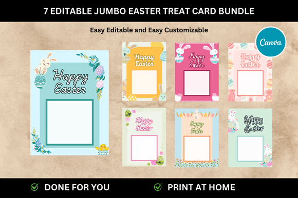 Download 7 Easter Jumbo Treat Card Templates - Card templates Collection