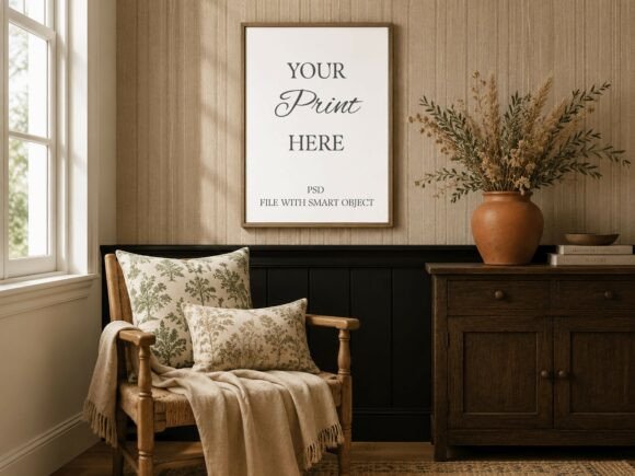 Download Wood Frame Mockup Vintage Poster Mockup - Wood frame mockup Collection