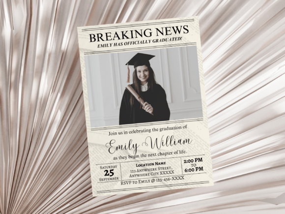 Download Newspaper Graduation Party Invite Card - Newspaper Collection